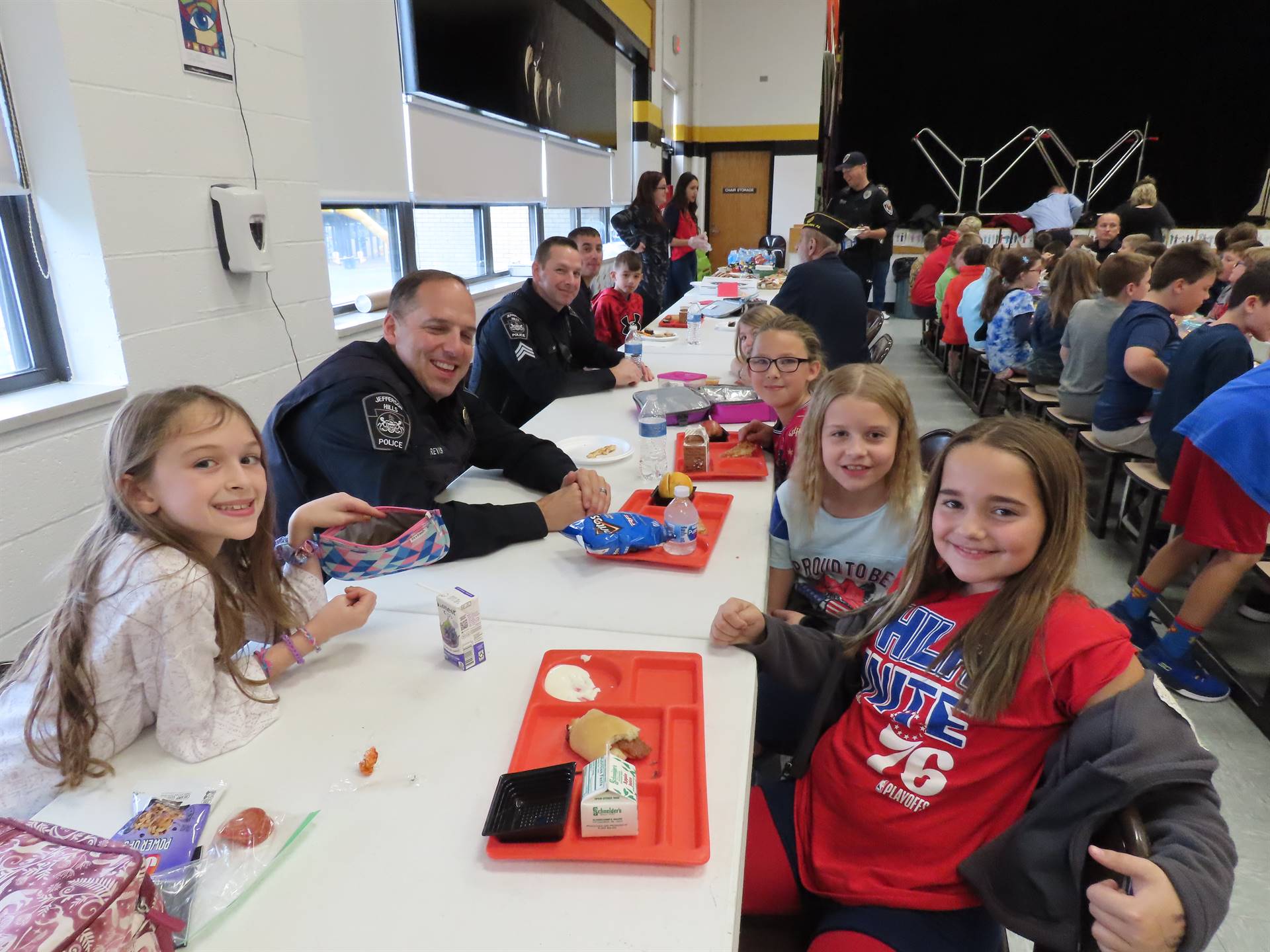 First Responders at lunch table