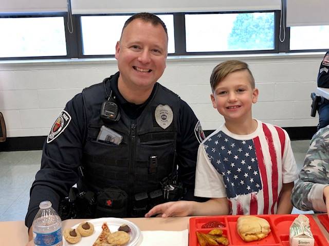 Police officer and son