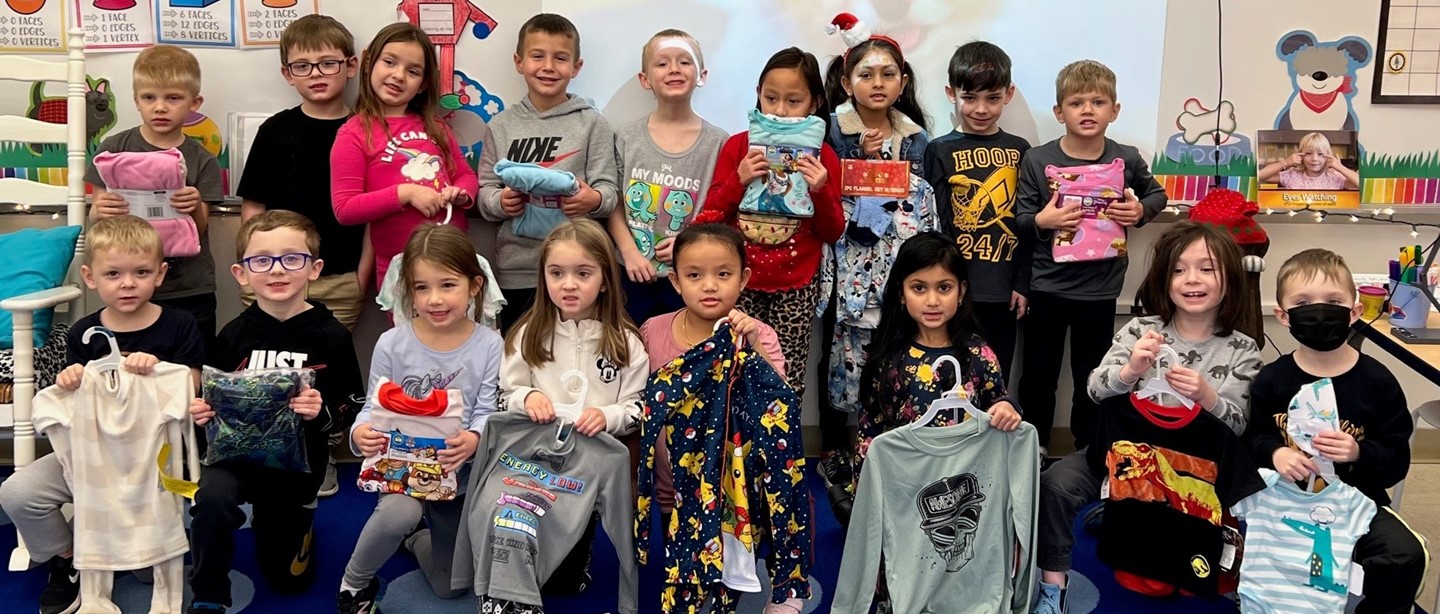 GHES students donating pajamas