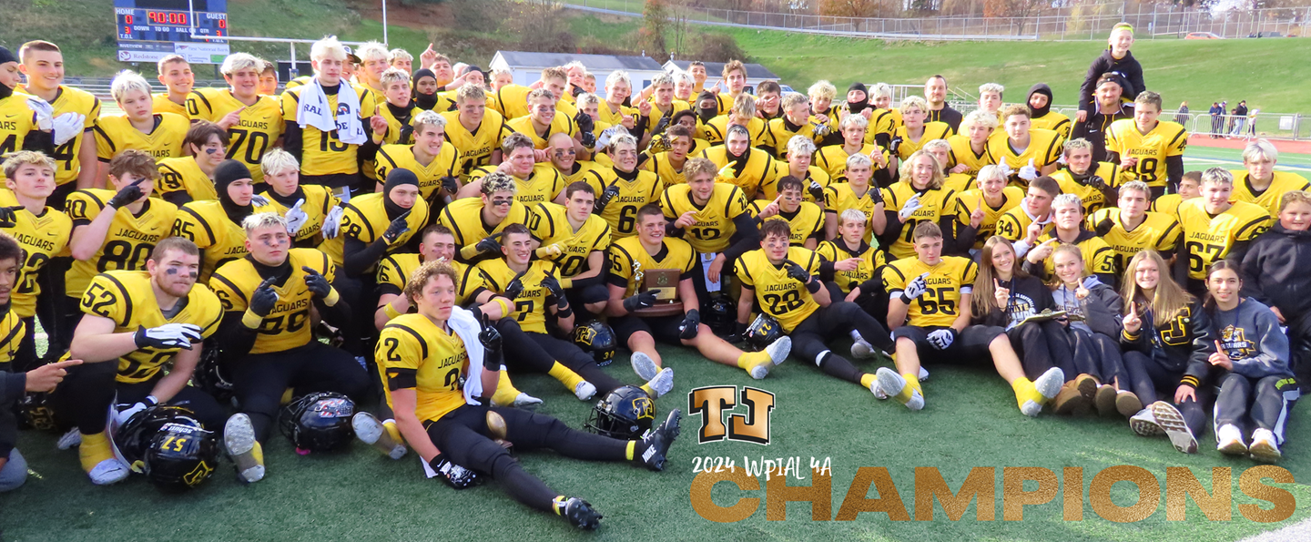 TJ Football Team with WPIAL Football Championship Trophy